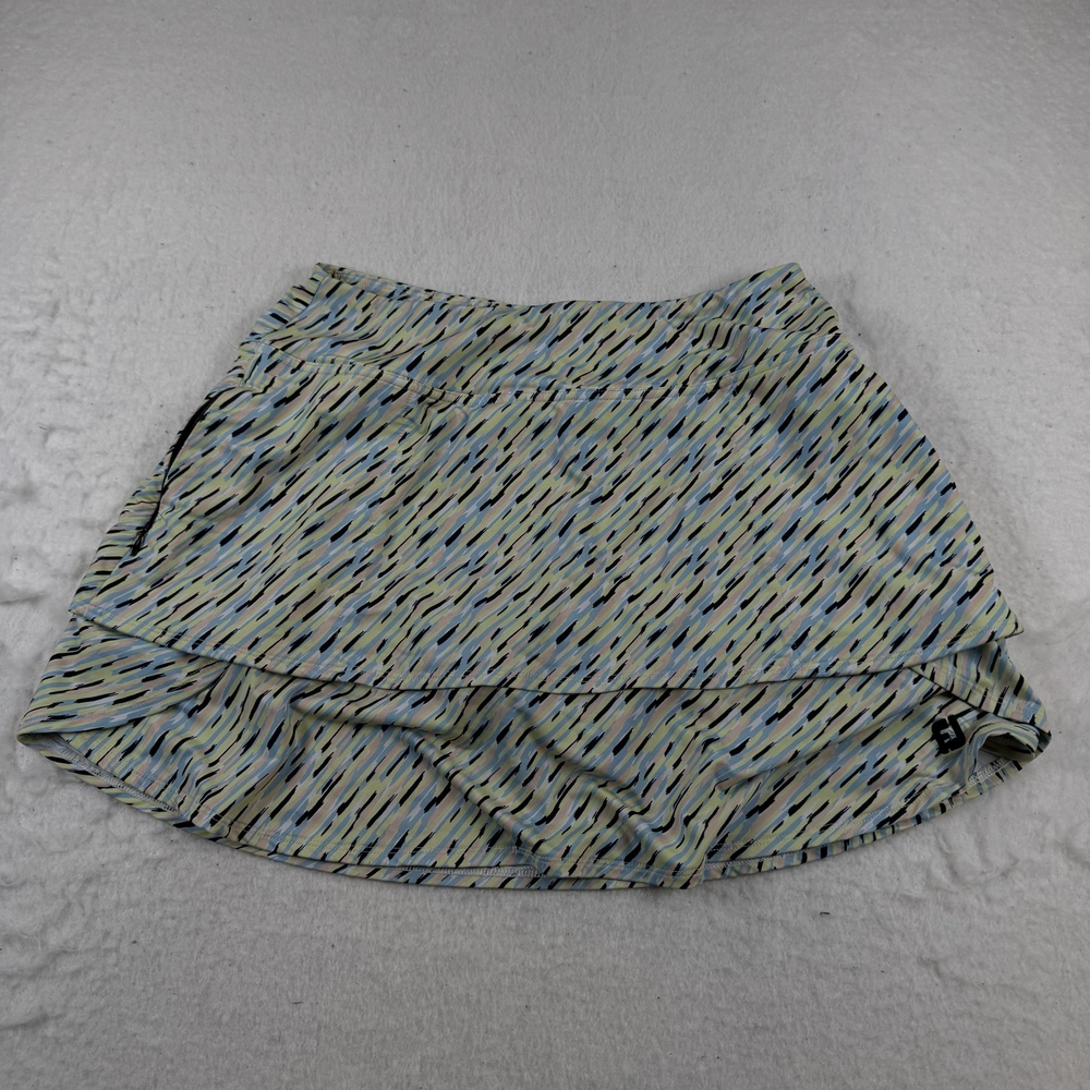 FootJoy Skort Womens Size M Multicolor Striped Golf Stretch Zip Pocket Athletic
